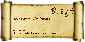 Bonfert Ágnes névjegykártya